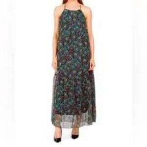 NWT: Melloday Multi Color Floral Halter Maxi Size XS